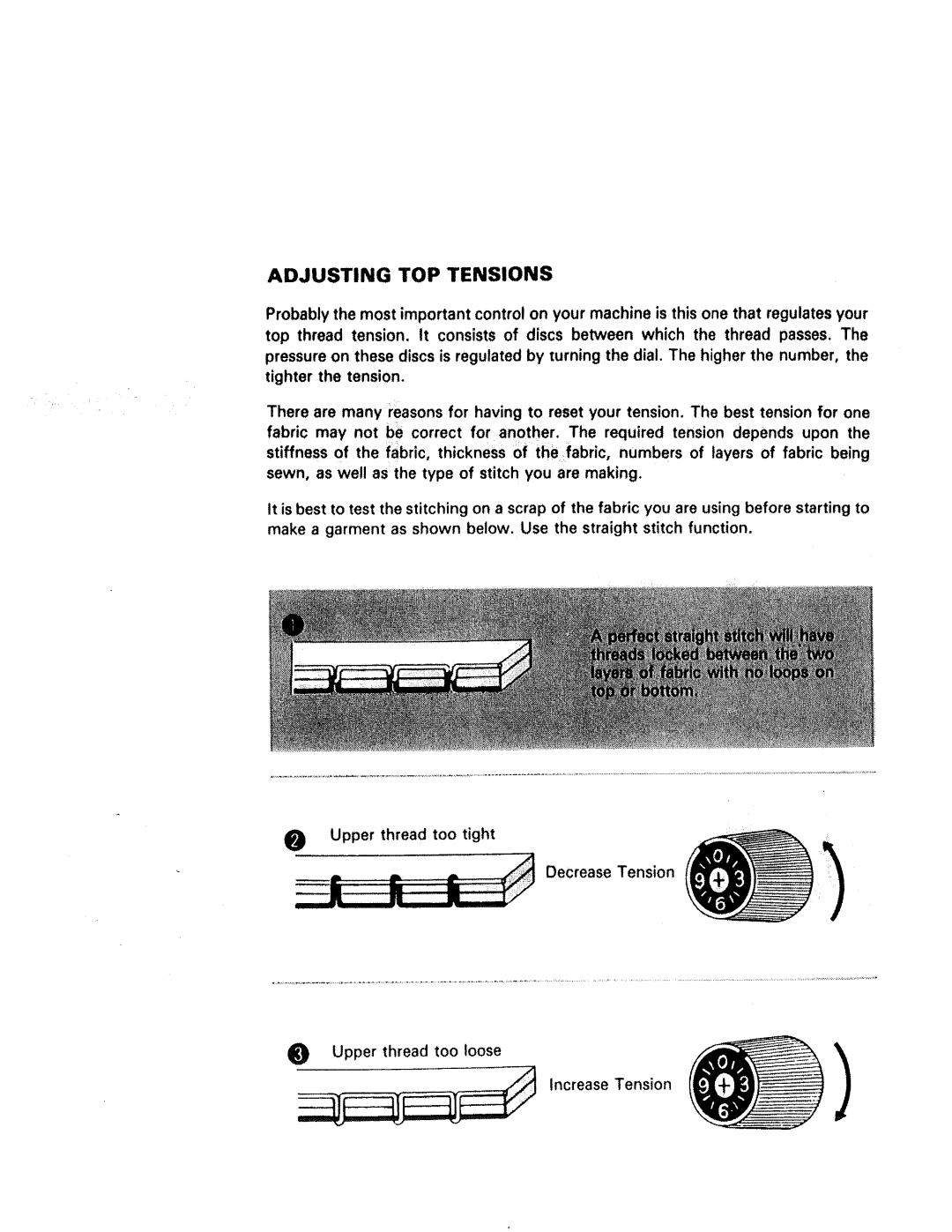 Kenmore 1431, 1940, 1941, 1641, 1625, 1430 manual Adjusting TOP Tensions 