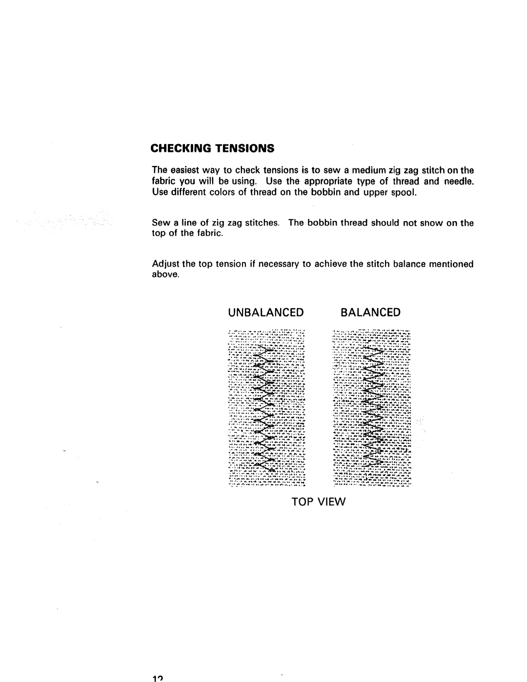 Kenmore 1941, 1940, 1641, 1625, 1430, 1431 manual Checking Tensions, Unbalancedbalanced 