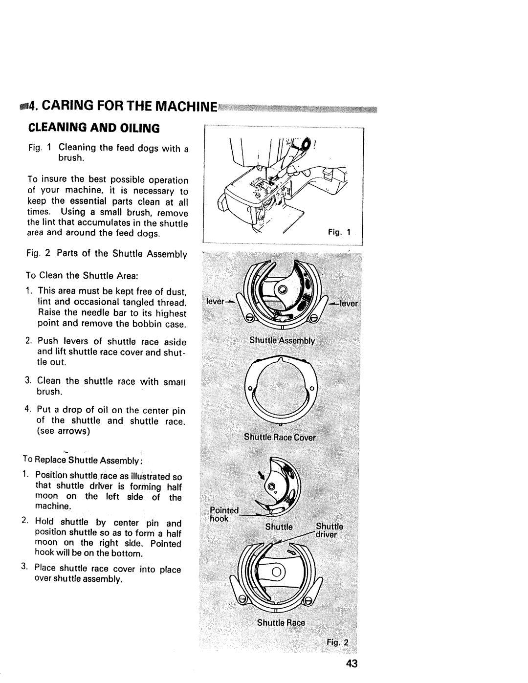 Kenmore 1641, 1940, 1941, 1625, 1430, 1431 manual Caring for the Mach NE, Cleaning and Oiling 