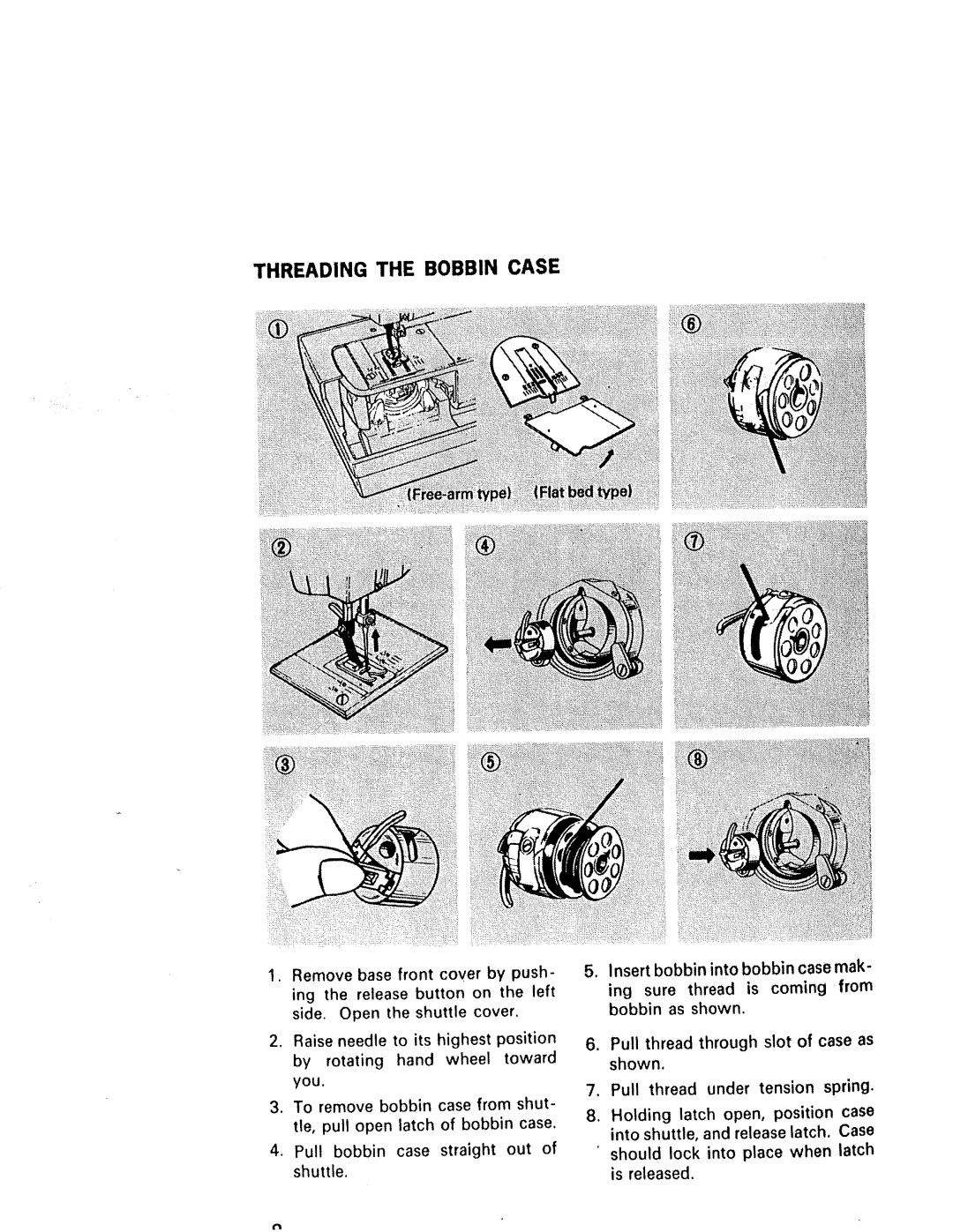 Kenmore 1625, 1940, 1941, 1641, 1430, 1431 manual Threading the Bobbin Case 