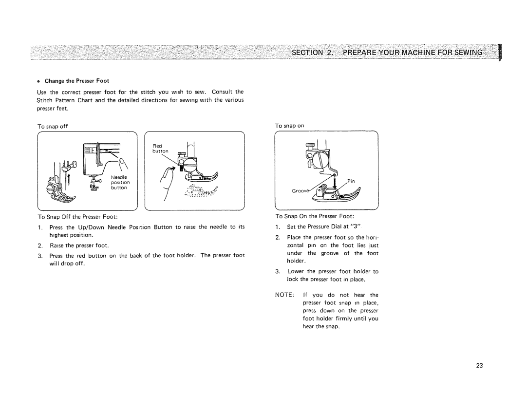 Kenmore 19501 manual Needle Posit$on buton 