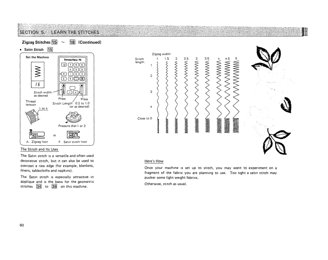 Kenmore 19501 manual OoG O0, Satin Stitch 