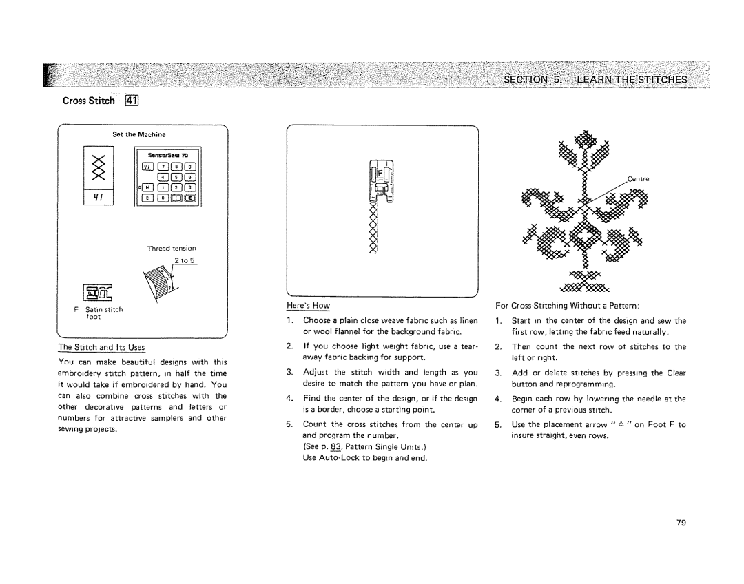 Kenmore 19501 manual 50Q l, Cross Stitch 