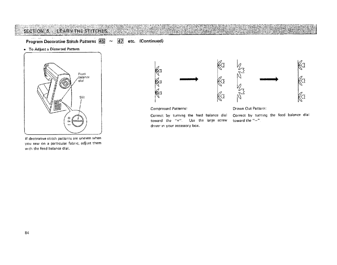 Kenmore 19501 manual Program Decorative stitch Paerns, Etc 