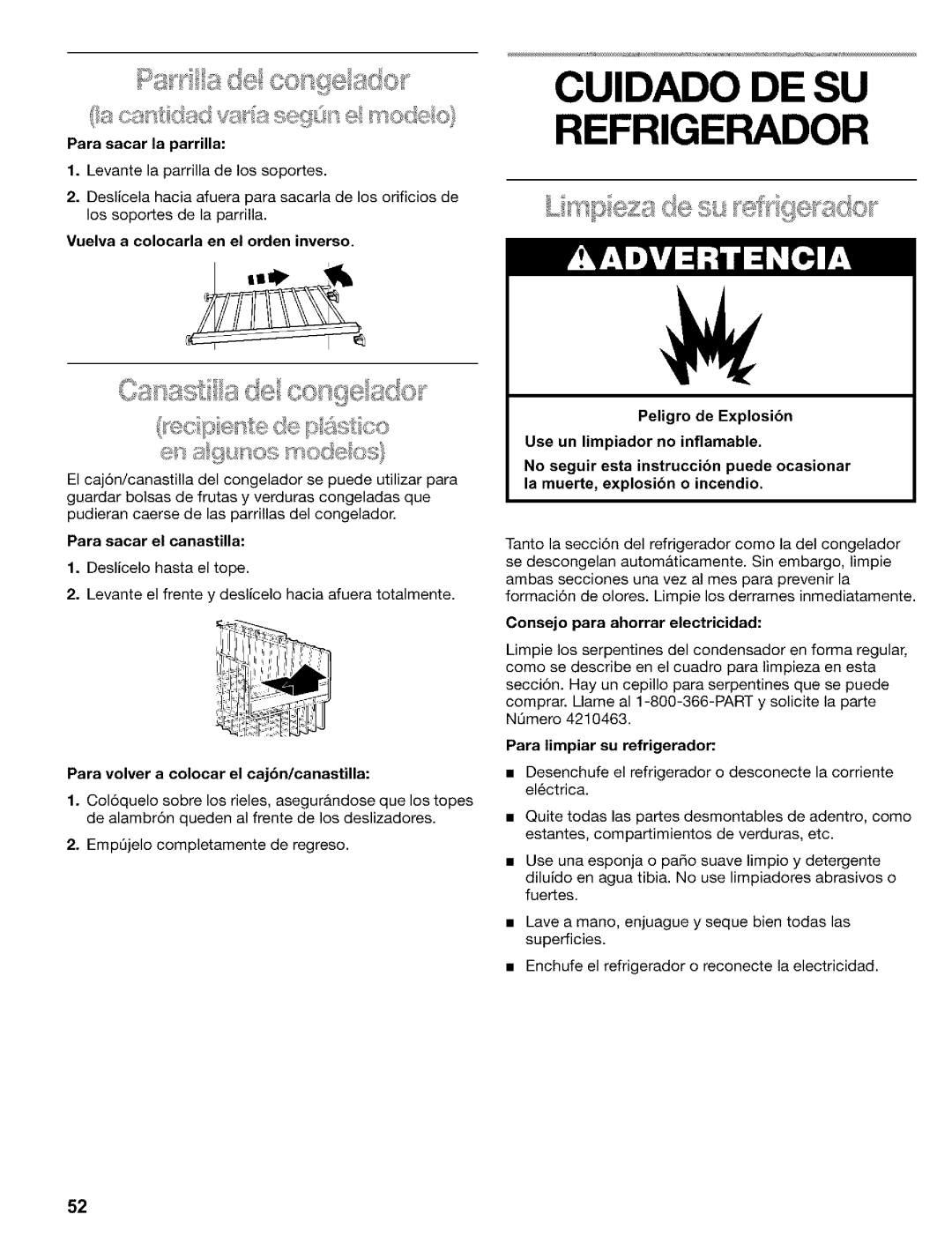 Kenmore 2200128, Refrigerator manual Cuidado DE SU Refrigerador 