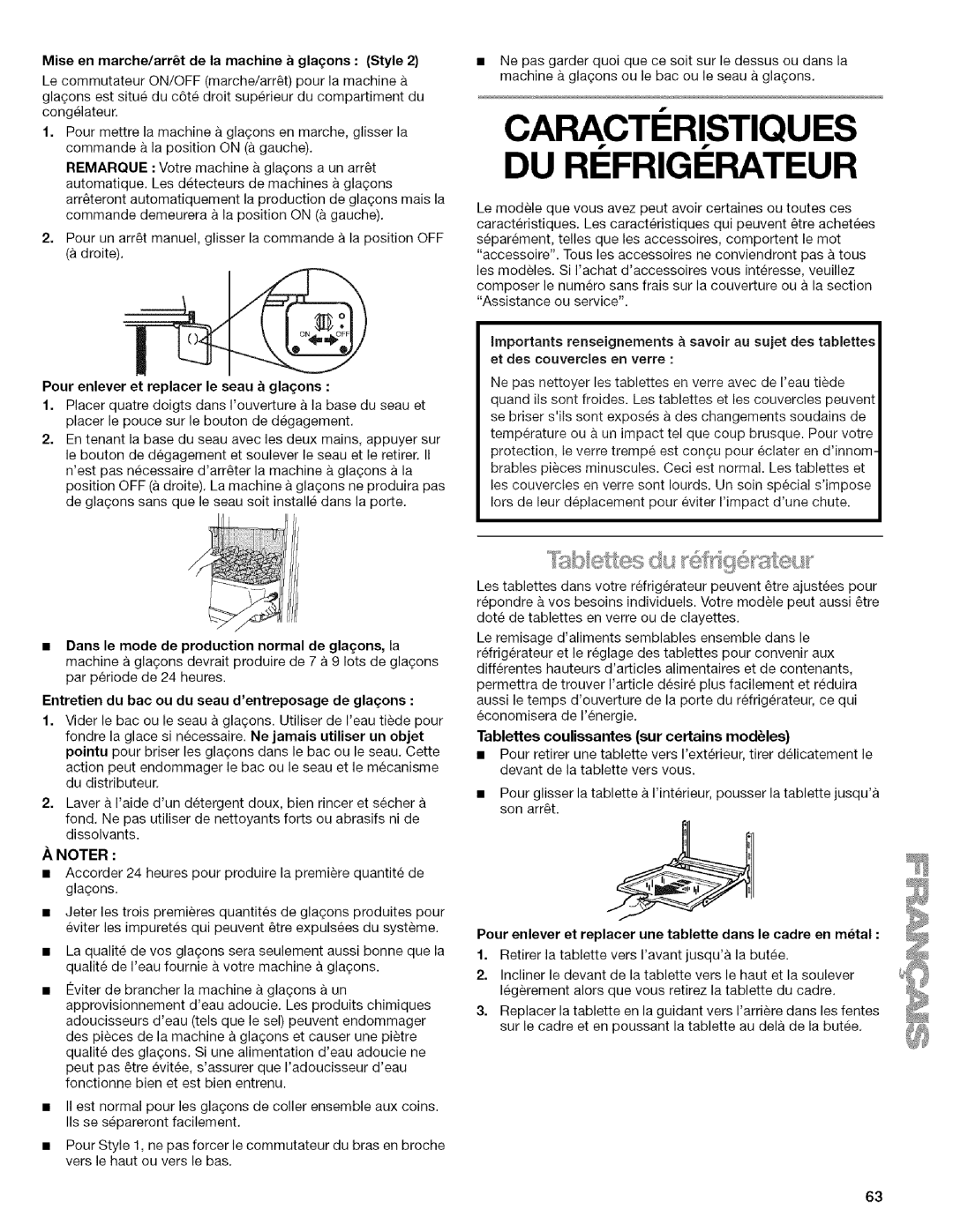 Kenmore 2205960 manual DU RI Frigi Rateur 