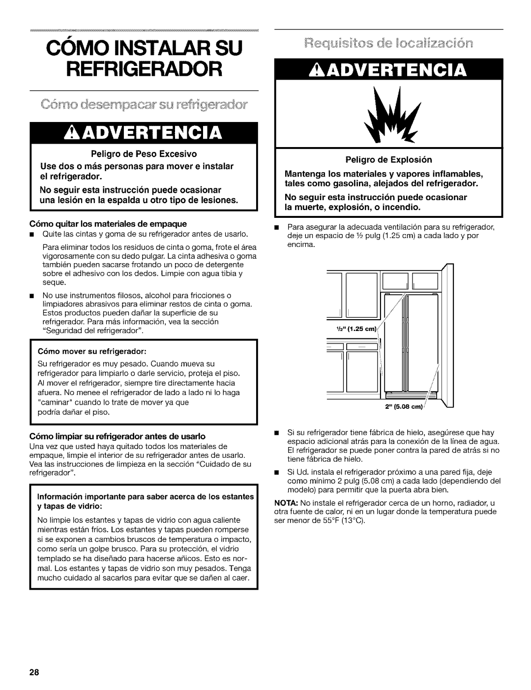 Kenmore 10650559001, 2211835, 10659069993, 10650552000, 10650544001 Como Instalar SU Refrigerador, C6mo mover su refrigerador 