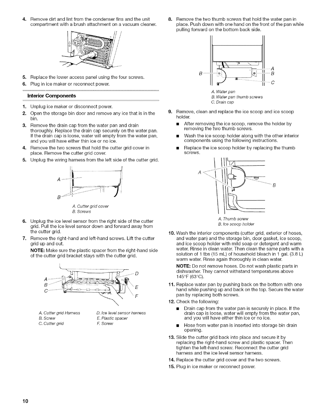 Kenmore 10689482996, 2217402A, 10689489997 manual Interior Components, =-t 