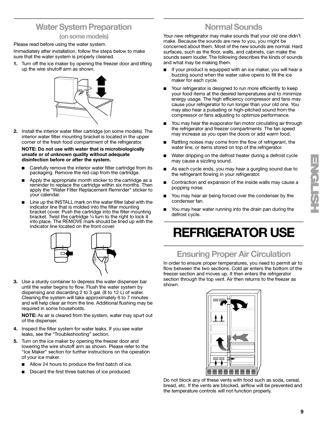 Kenmore 2220698 manual Refrigerator USE, Ensu qng 