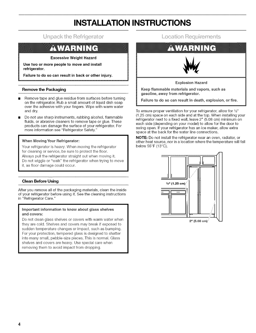 Kenmore 2305761A manual Installation Instructions, Clean Before Using 