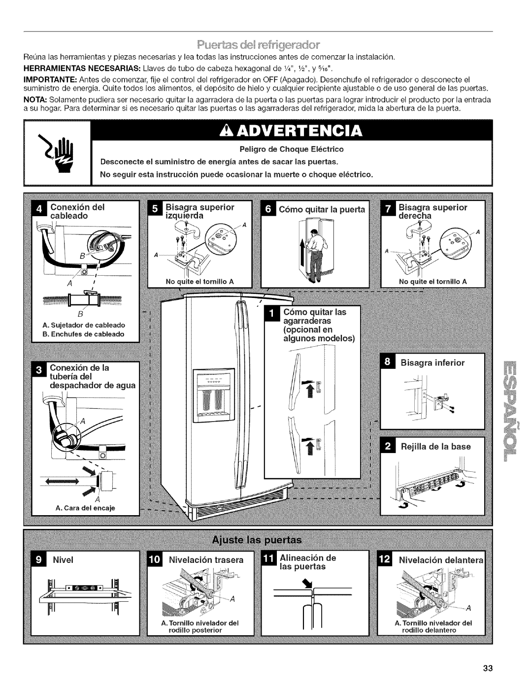 Kenmore 2318589 manual Quitar la puerta, Cableado, Conexi6n de la tuberia del 