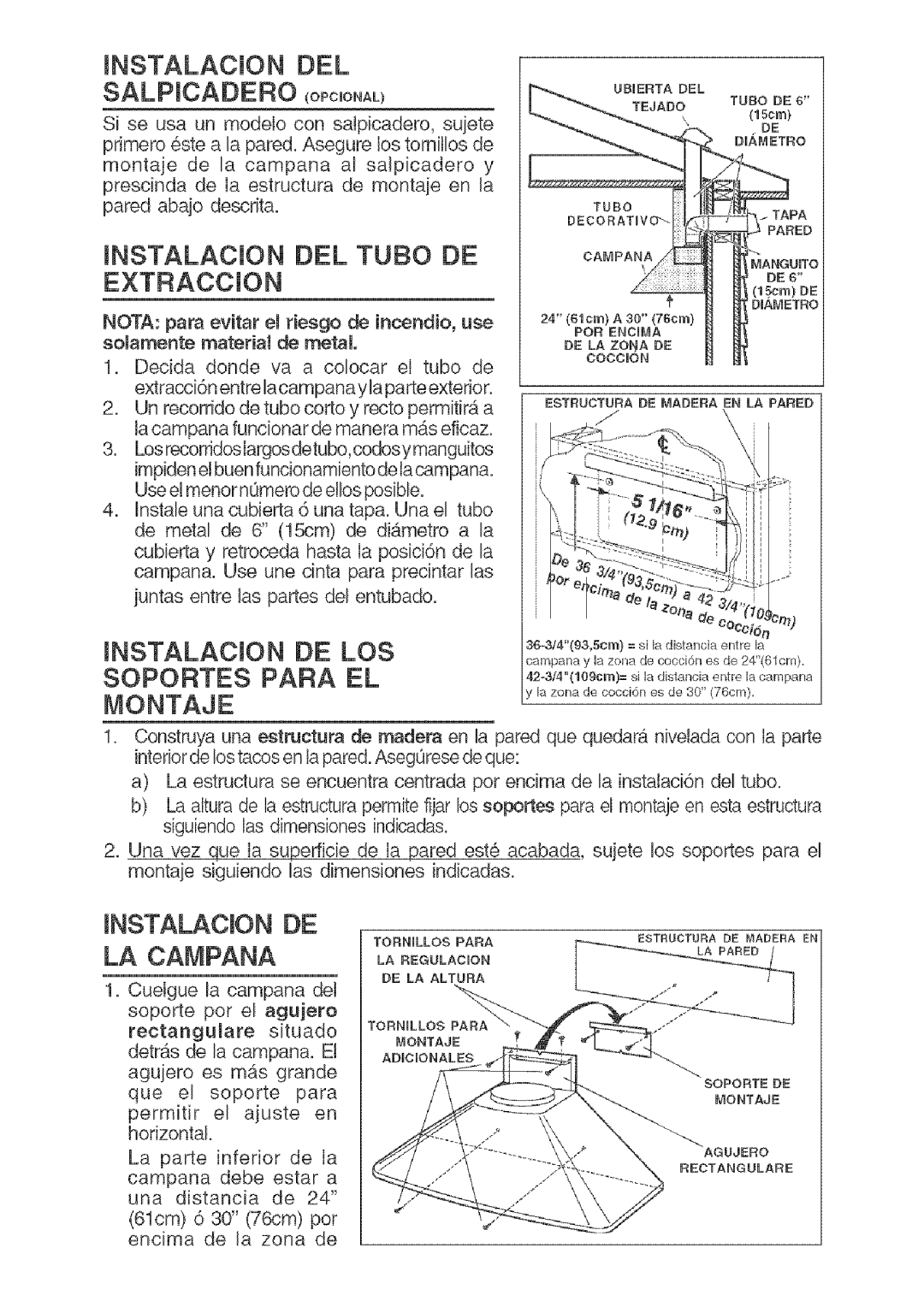 Kenmore 233.503032, 233.503632 installation manual Salpicadero Opcional, De Los 