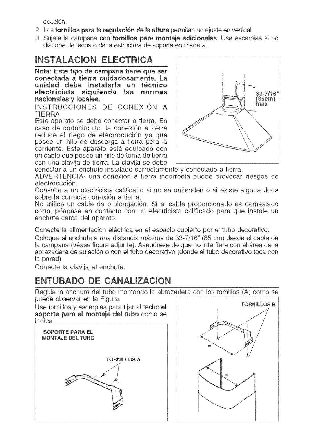 Kenmore 233.503632, 233.503032 installation manual MNSTALACION Electrica, Entubado DE CANAUZACmON 