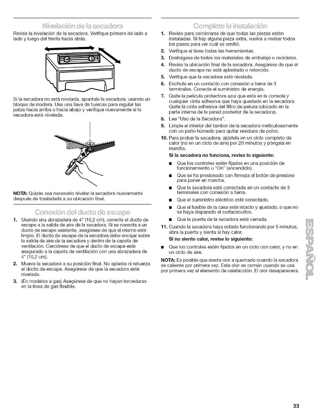 Kenmore 240-Volt Compact Electric Dryer, 110.84182 manual Si la secadora no funciona, revise Io siguiente 