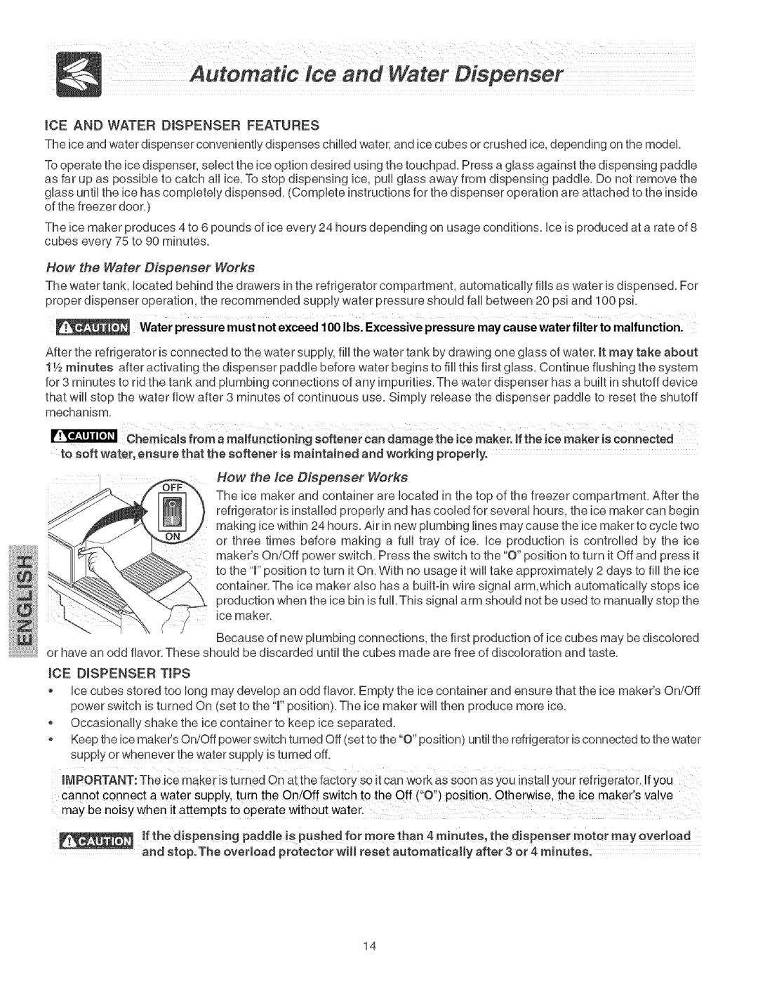 Kenmore 2535629940A, 241579602 (0410), 25354663406, 2535629340N How the Water Dispenser Works, How the ice Dispenser Works 