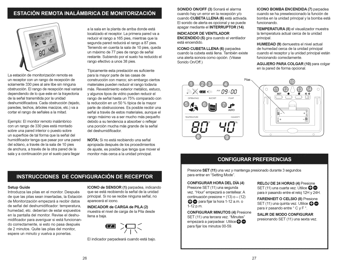 Kenmore 251.90701 manual Indicador DE Ventilador, Salir DE Modo Confjgurar presionando SET 11 una sexta vez 