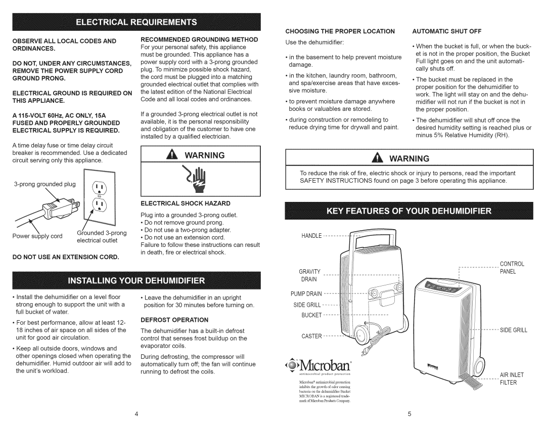 Kenmore 251.90701 manual Ground Prong, This Appliance, Fused and Properly Grounded Electrical Supply is Required 