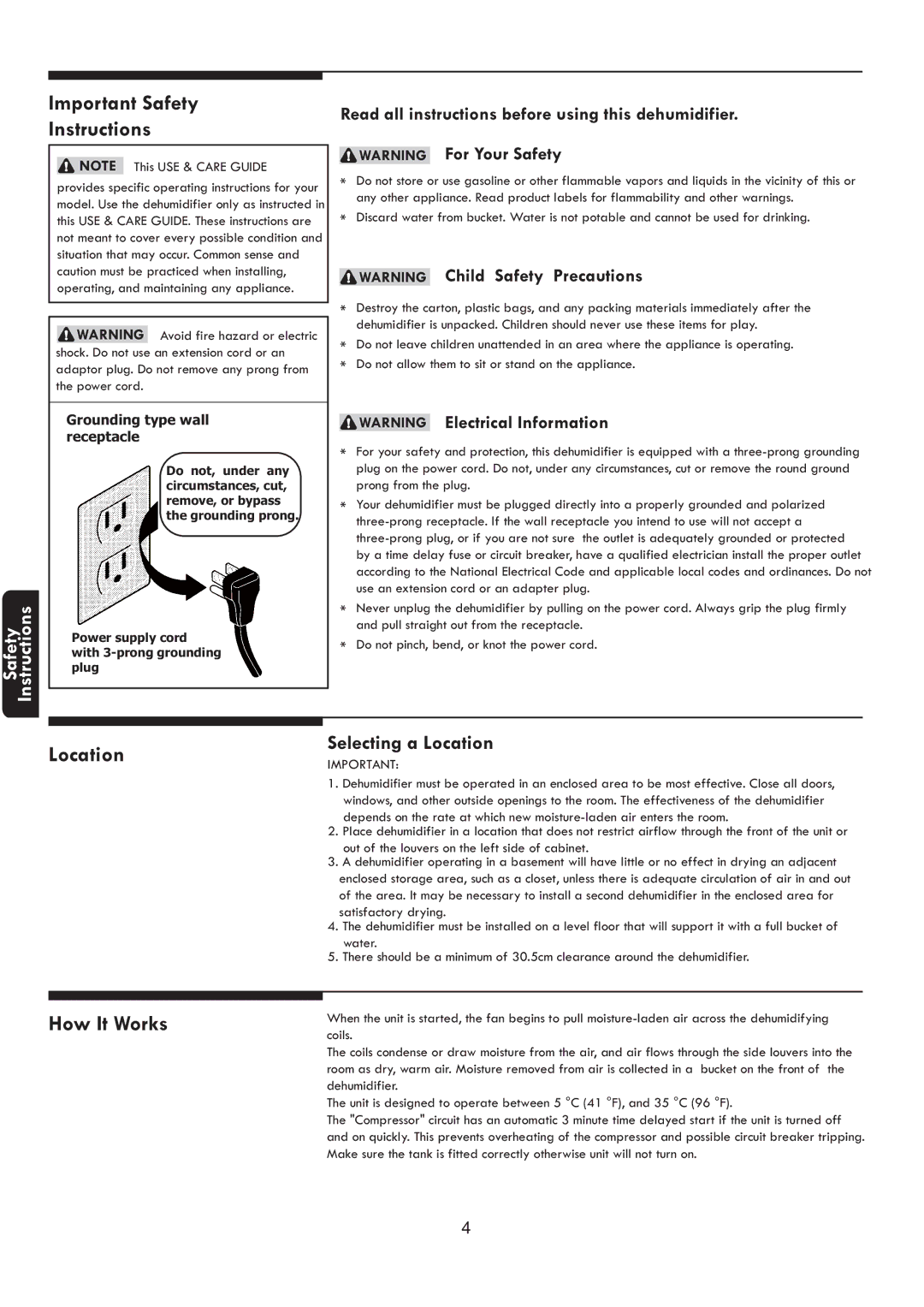 Kenmore 253.25003, 253.25002, 253.25001 manuel dutilisation Important Safety Instructions, Location, How It Works 