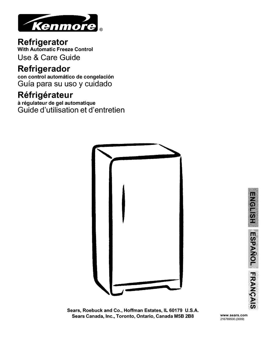 Kenmore 25360722006, 25360721008, 216769500 manual Con control automtico de congelacibn, Rgulateur de gel automatique 