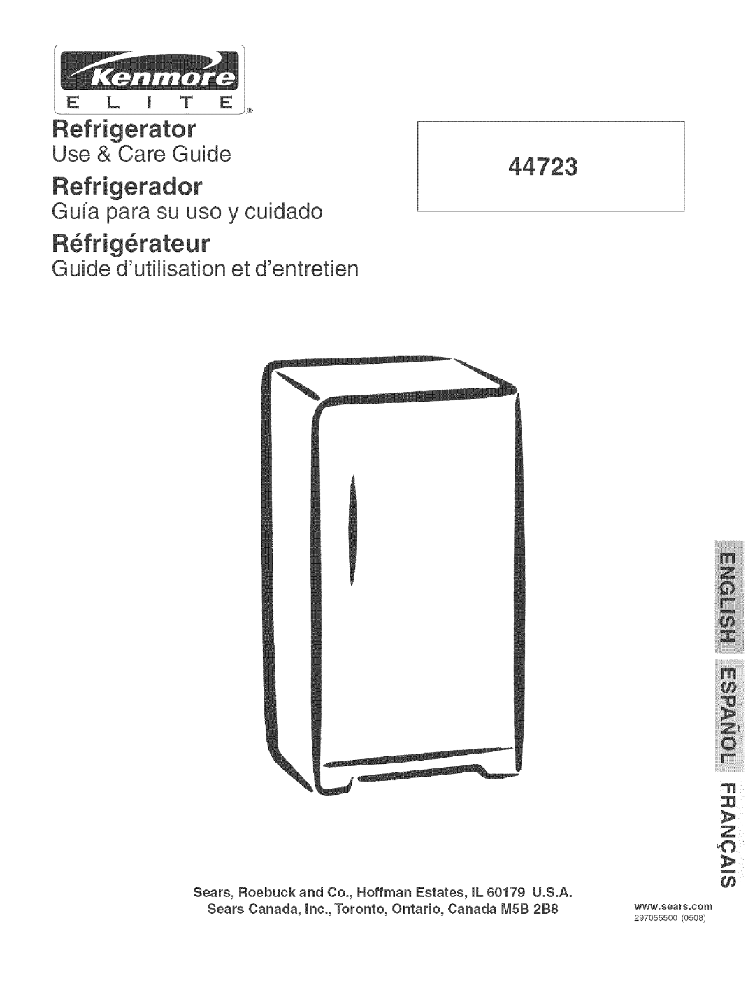 Kenmore 44723, 297055500 manual Refrigerador 