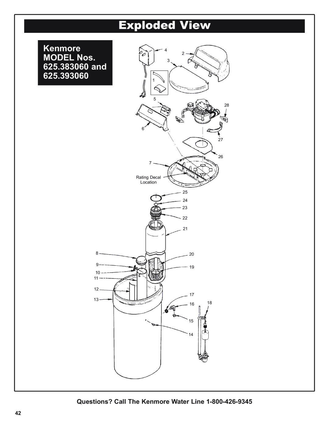 Kenmore 300 Series, 300 Series warranty Exploded View 