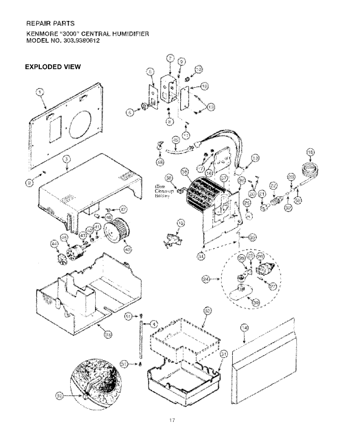 Kenmore 303.9380612 manual Exploded View 