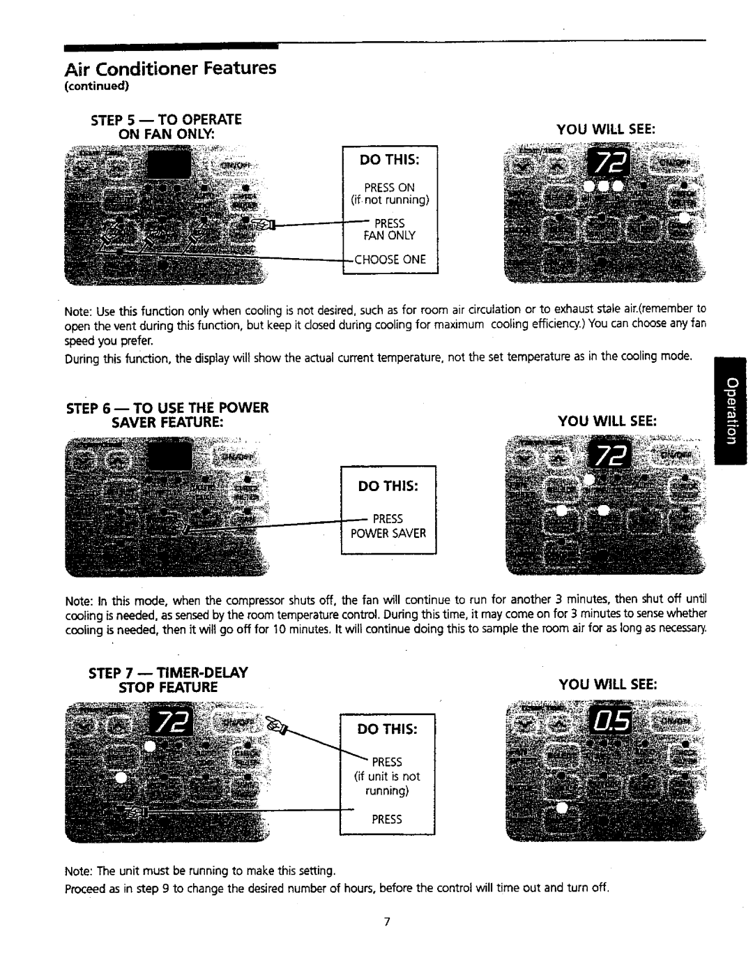 Kenmore 309000845 owner manual To Operate, FAN only 