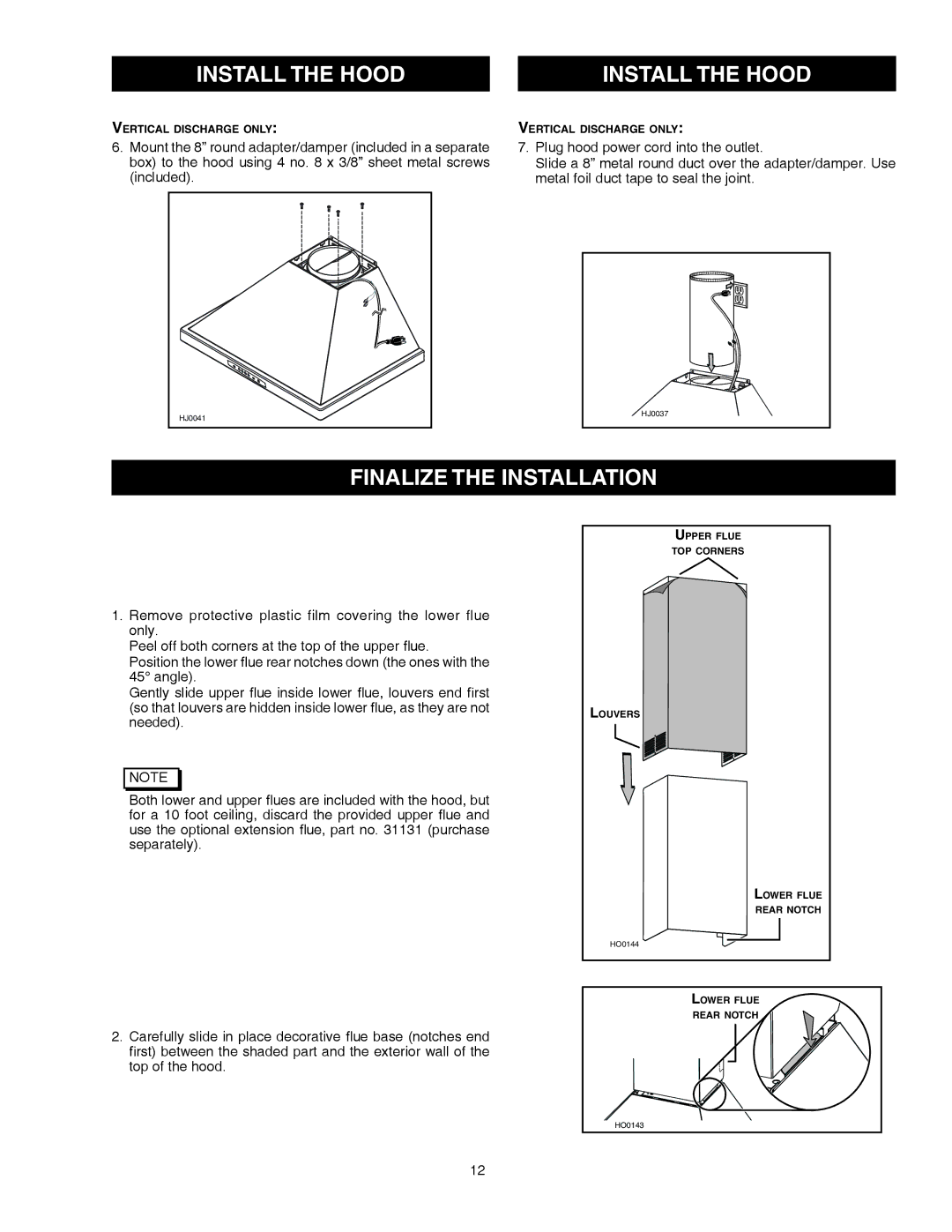 Kenmore 31133, 31130 installation manual Finalize the Installation 