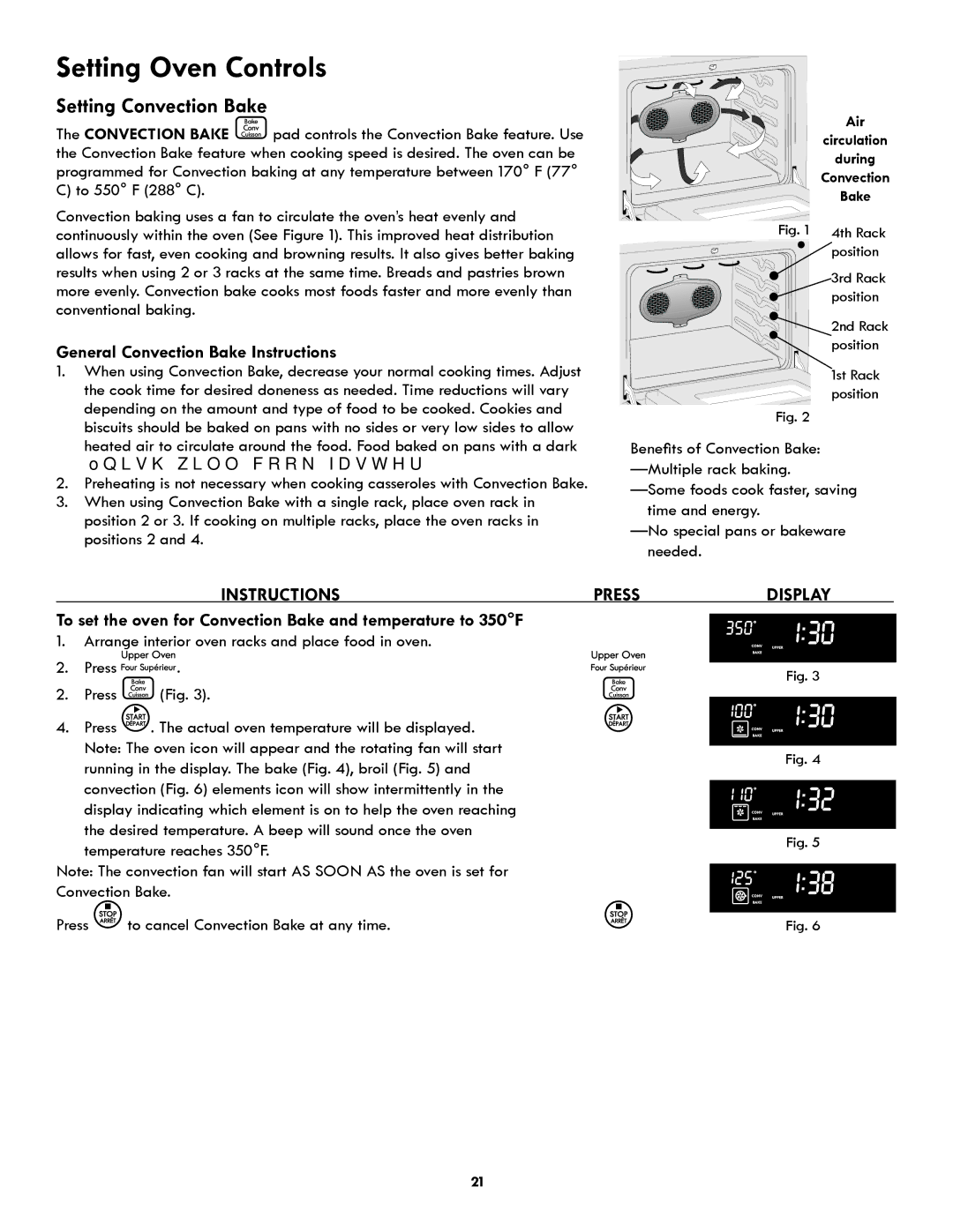 Kenmore 318205342A manual Setting Convection Bake, General Convection Bake Instructions 