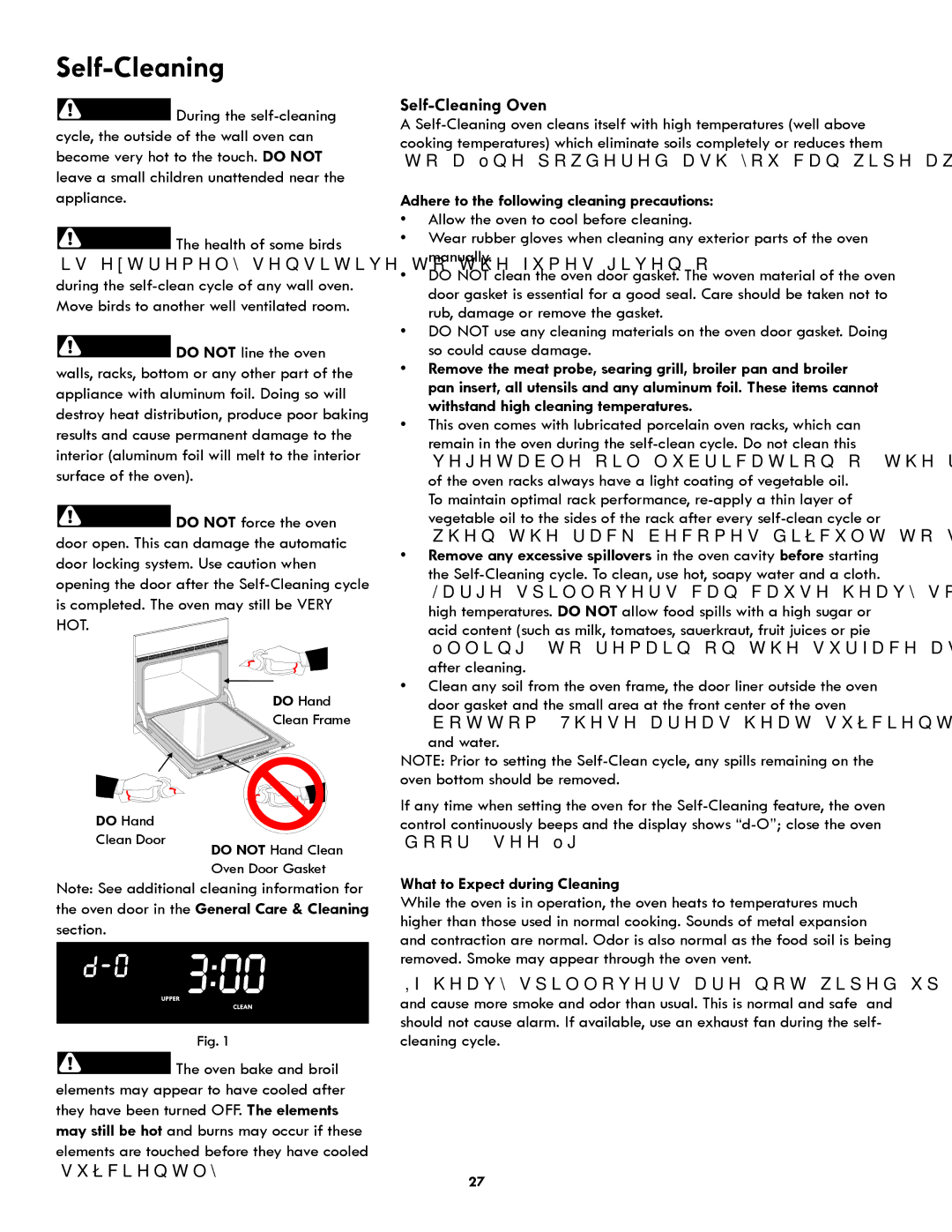 Kenmore 318205342A Self-Cleaning Oven, Adhere to the following cleaning precautions, What to Expect during Cleaning 