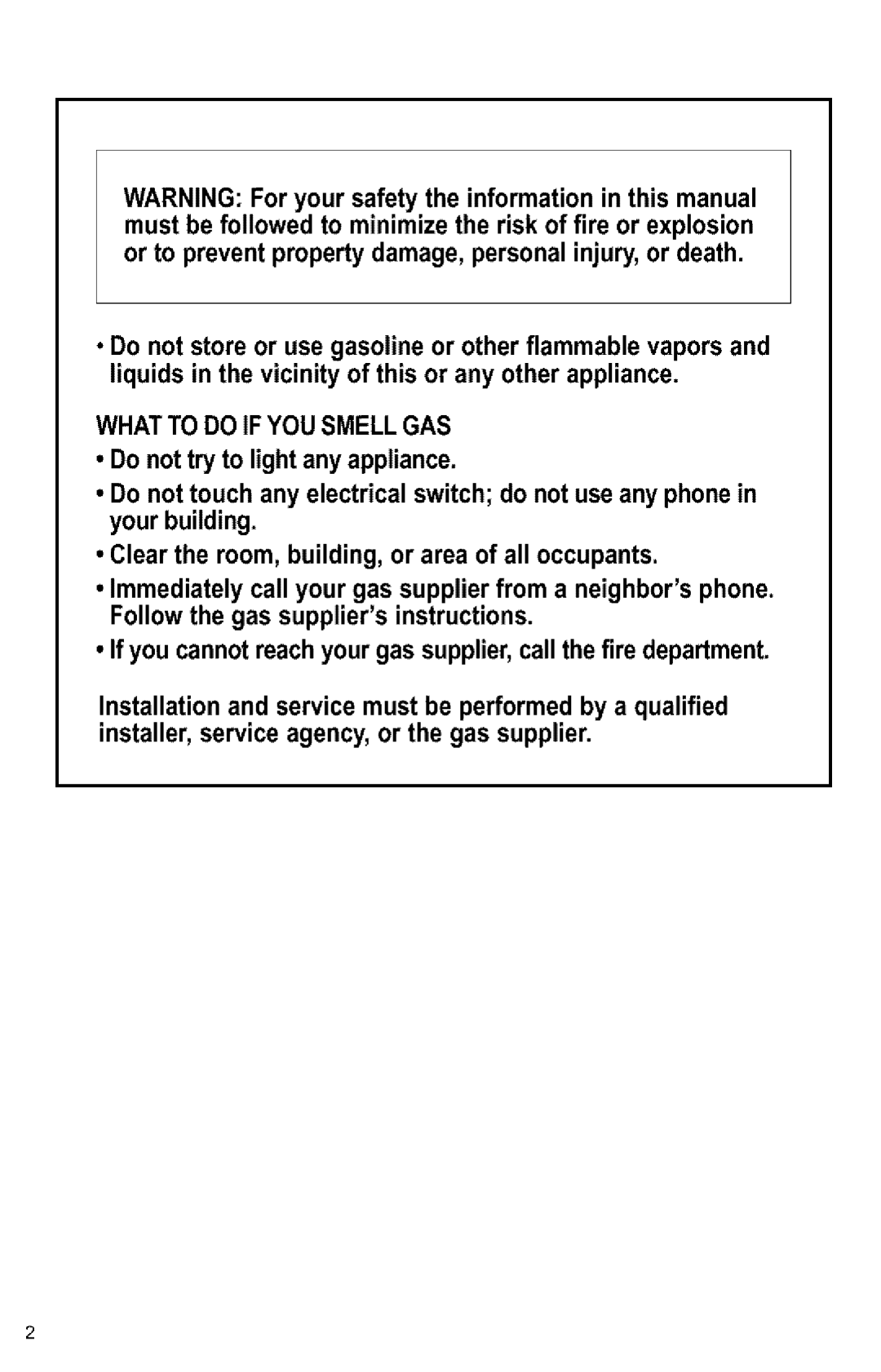 Kenmore 3405594 owner manual What to do if YOU Smell GAS 