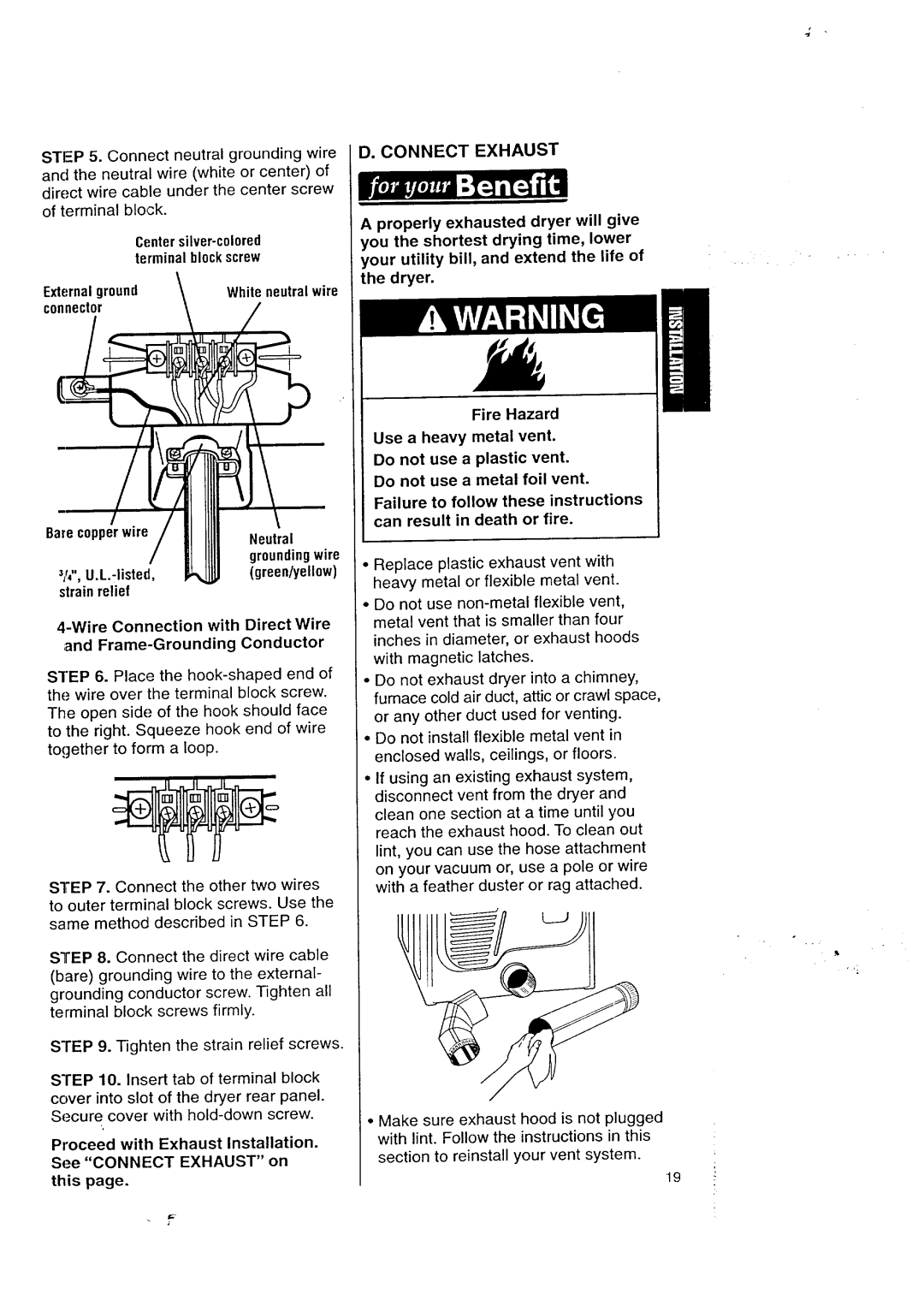 Kenmore 3405602 owner manual Whiteneutralwire, BarecopperwireNeutral 