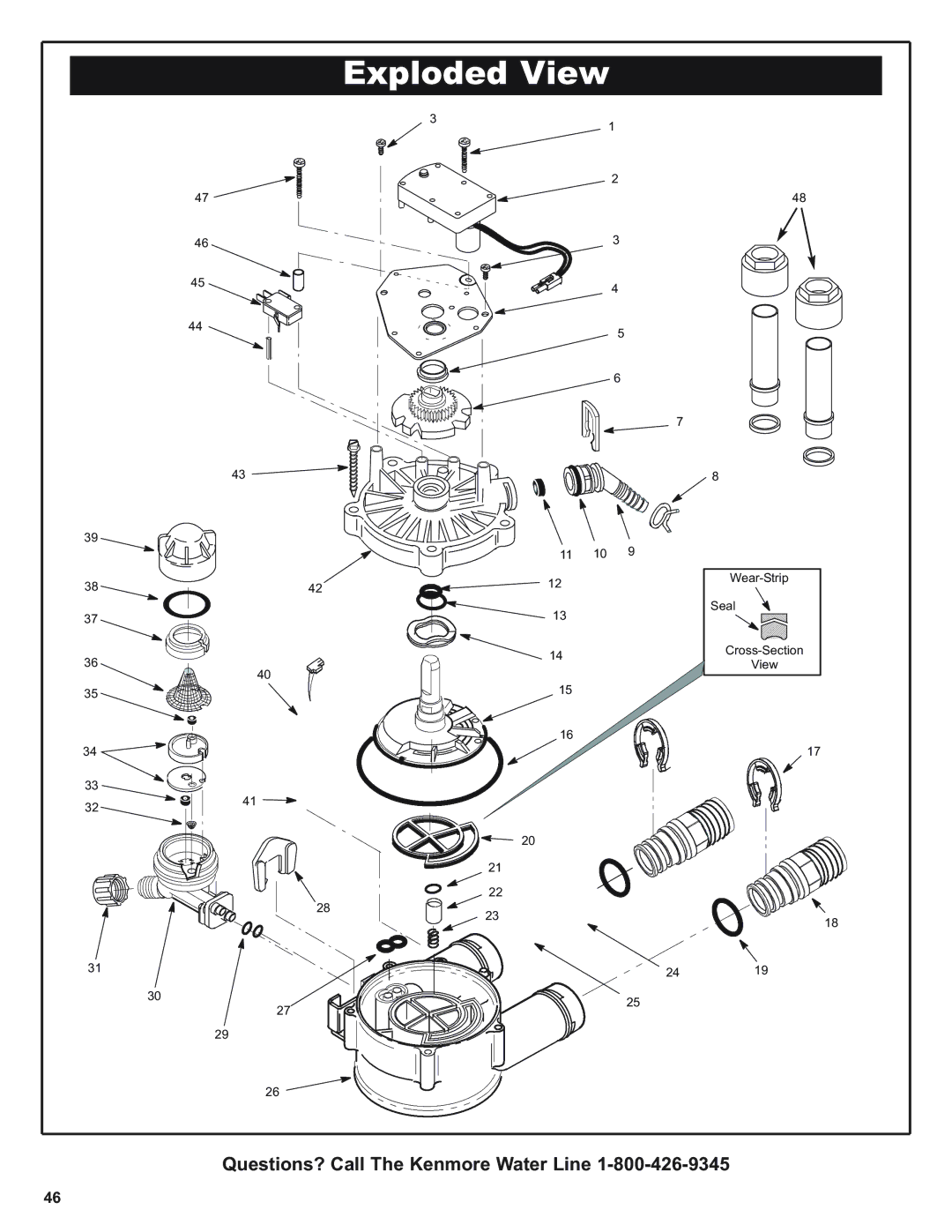 Kenmore 350 Series, 625.393560 warranty Seal 