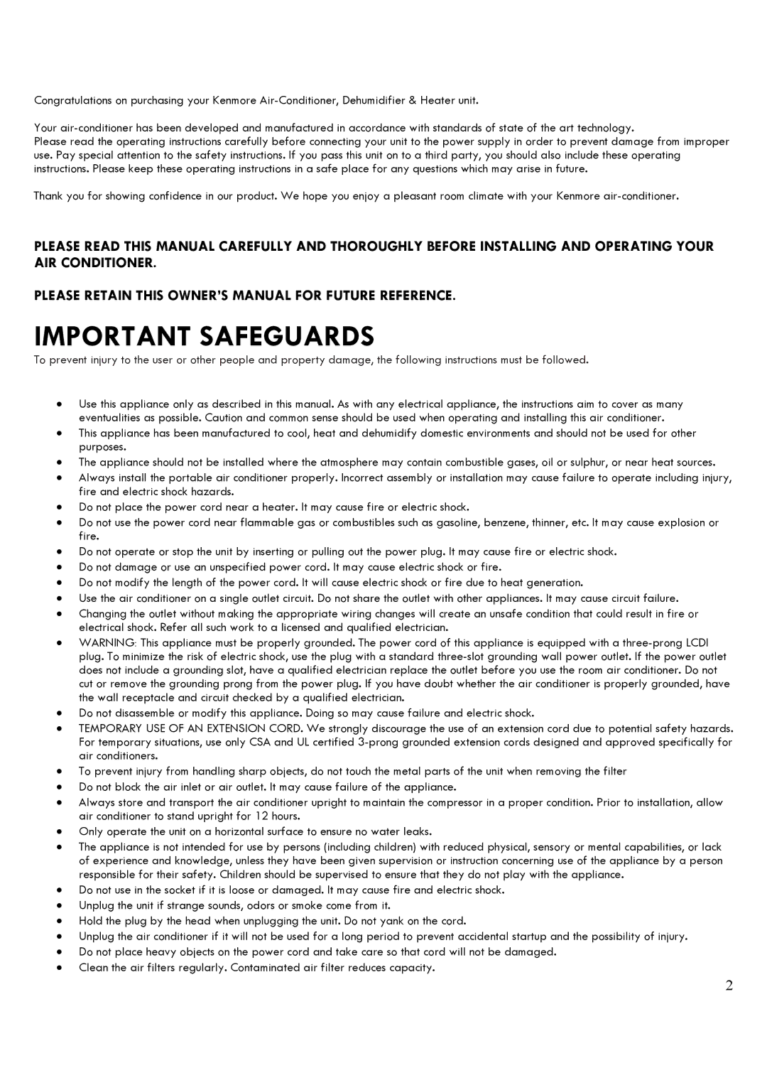 Kenmore 35132 manual Important Safeguards 