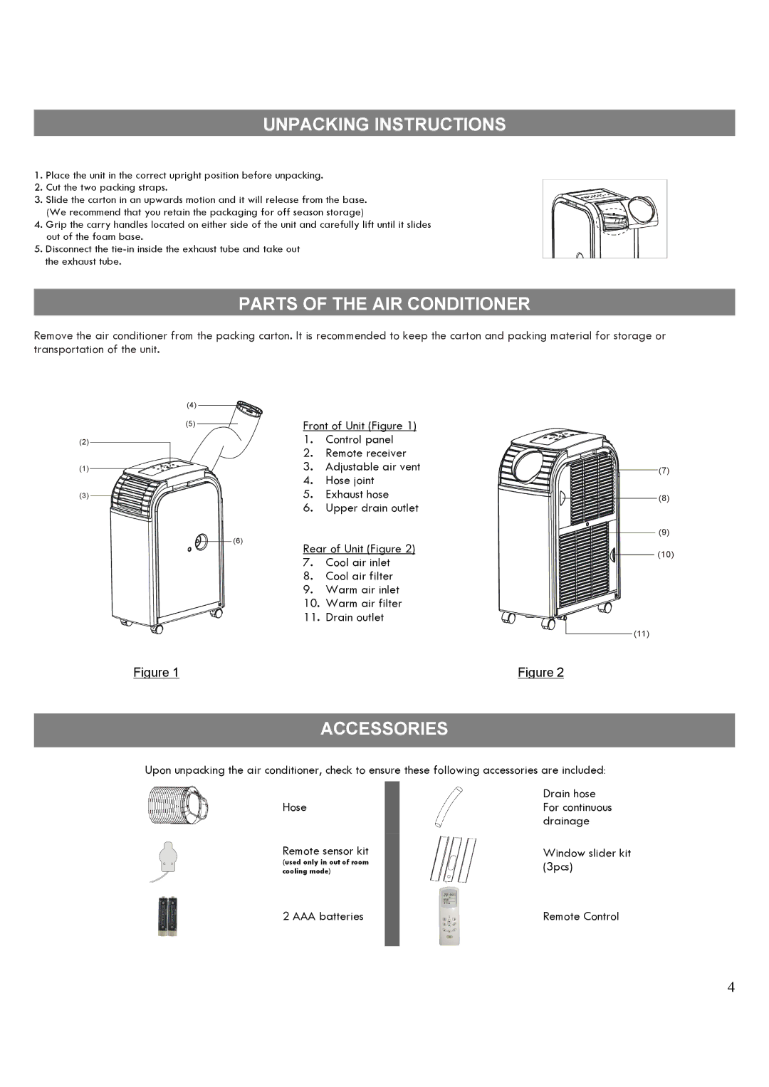 Kenmore 35132 manual Unpacking Instructions 