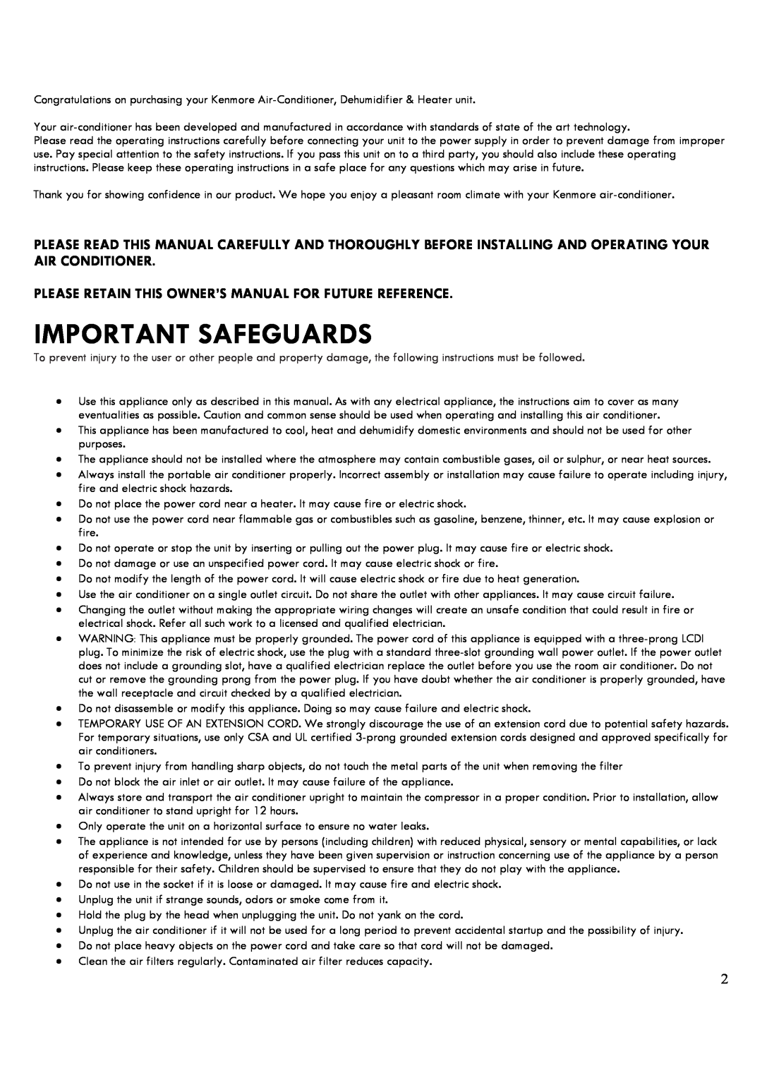 Kenmore 35132 manual Important Safeguards 