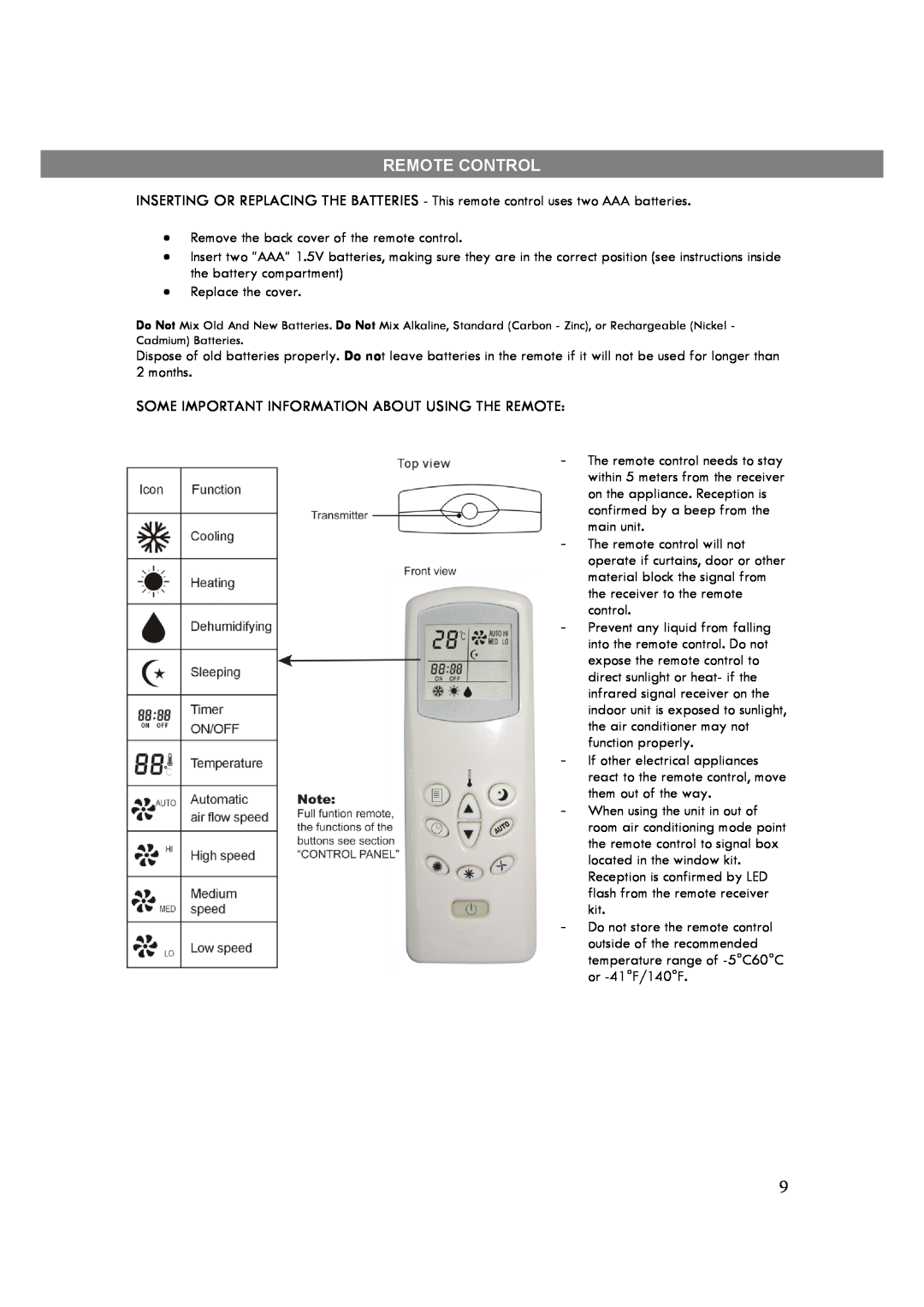 Kenmore 35132 manual Remote Control, Some Important Information About Using The Remote 