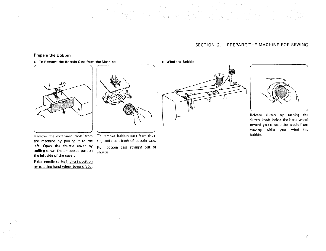 Kenmore 385. 17622 owner manual Clutch knob inside the hand wheel 