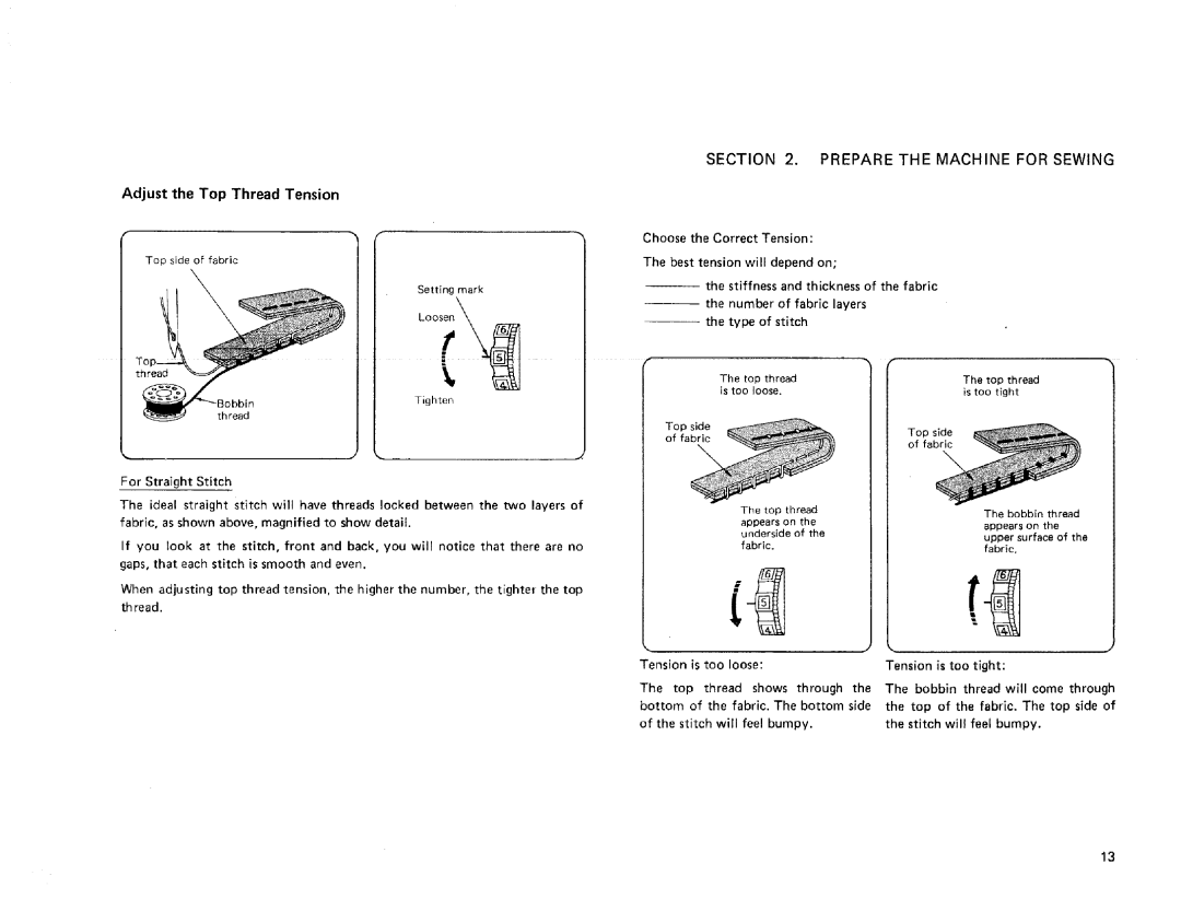 Kenmore 385. 17622 owner manual Adjust the Top Thread Tension 