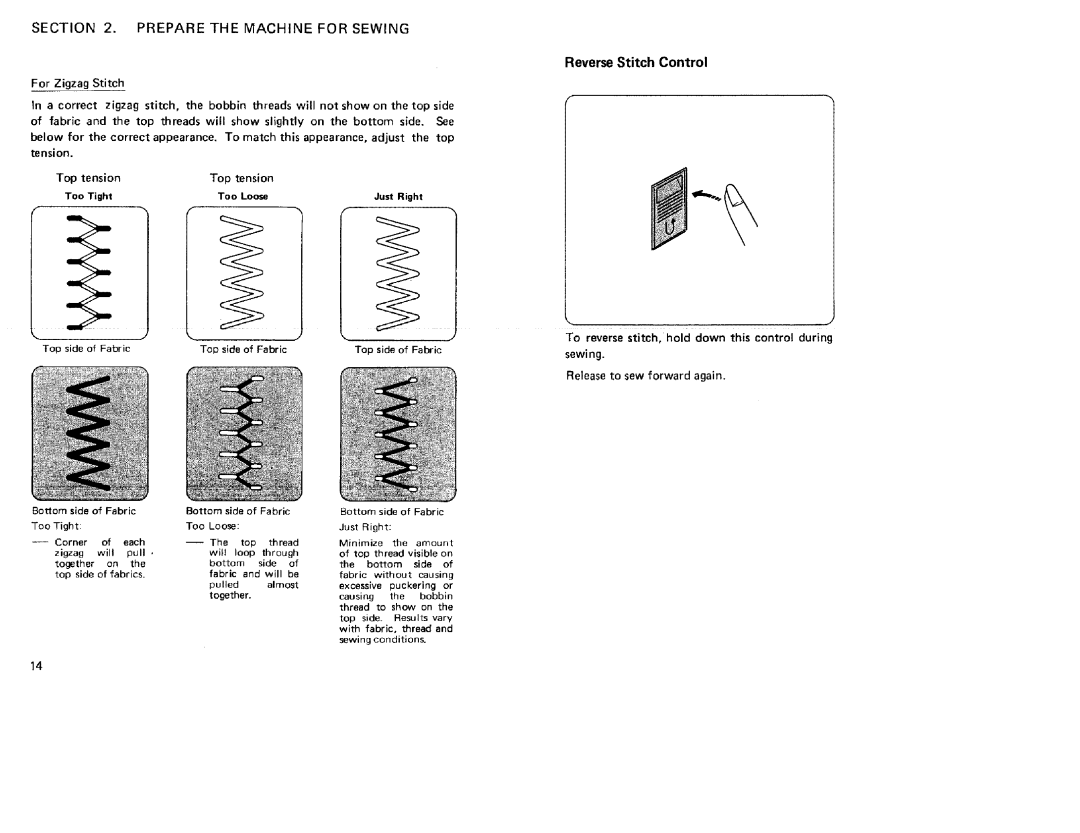 Kenmore 385. 17622 Reverse Stitch Control, To reverse stitch, hold down this control during, Release to sew forward again 