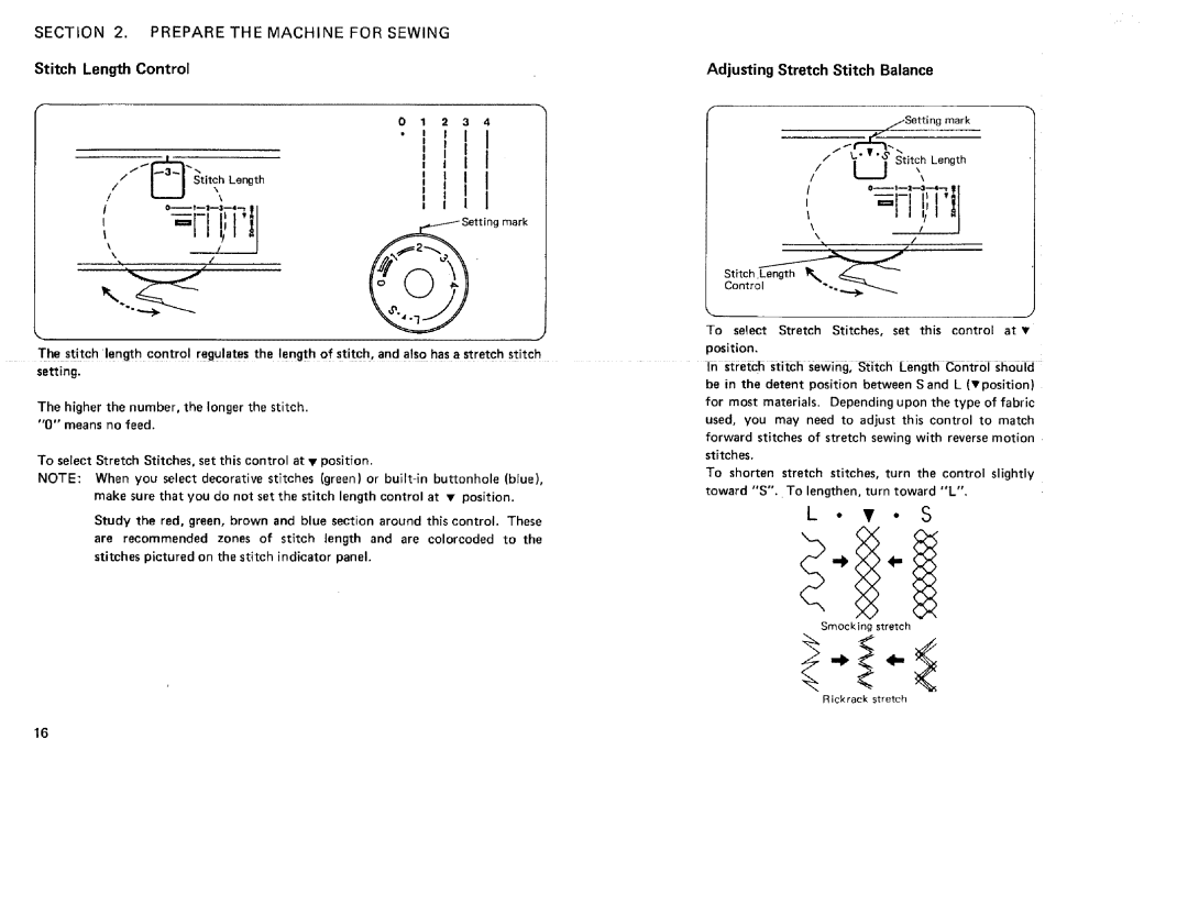 Kenmore 385. 17622 owner manual Stitch Length Control, Adjusting Stretch Stitch Balance, =H--1-1-3-,- !t lJ 