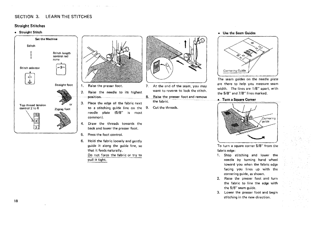 Kenmore 385. 17622 owner manual Straight Stitches 