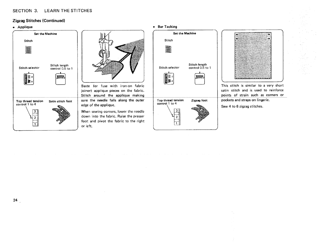 Kenmore 385. 17622 owner manual Section Learn Stitches, Sure, Falls, Edge of the applique 