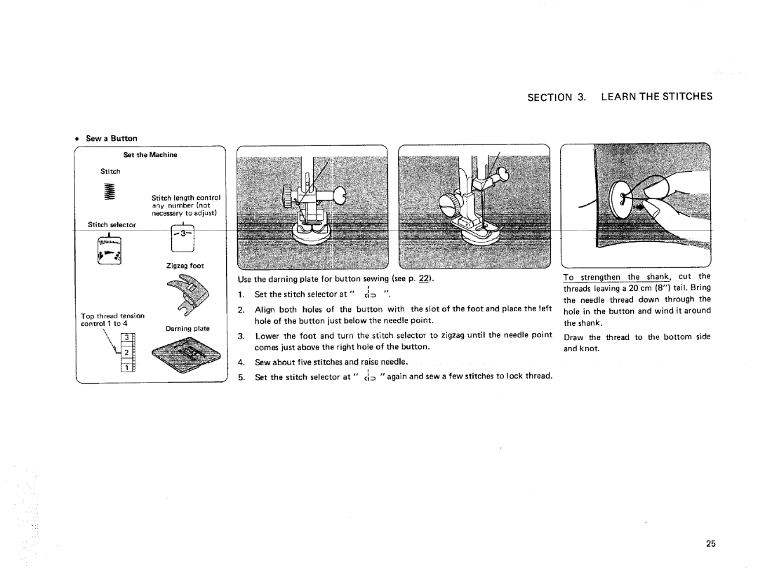 Kenmore 385. 17622 owner manual Sew a Button, Sew about five stitches and raise needle 