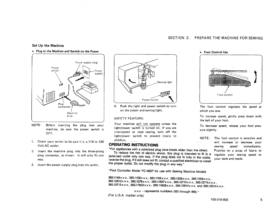 Kenmore 385. 17622 owner manual Foot control is sensitive, Foot Control Use 