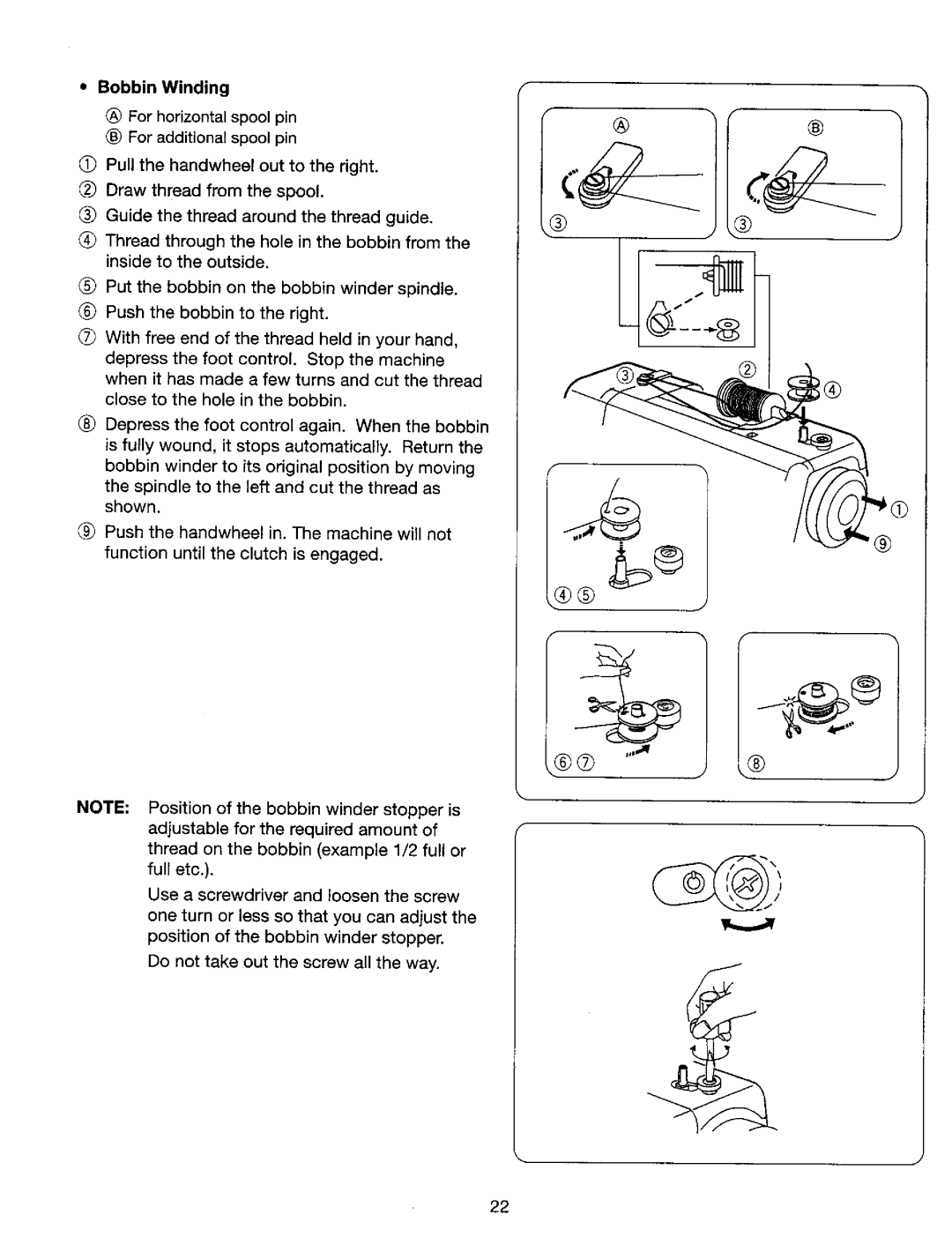 Kenmore 385. 17624, 385. 17620 owner manual Bobbin Winding 