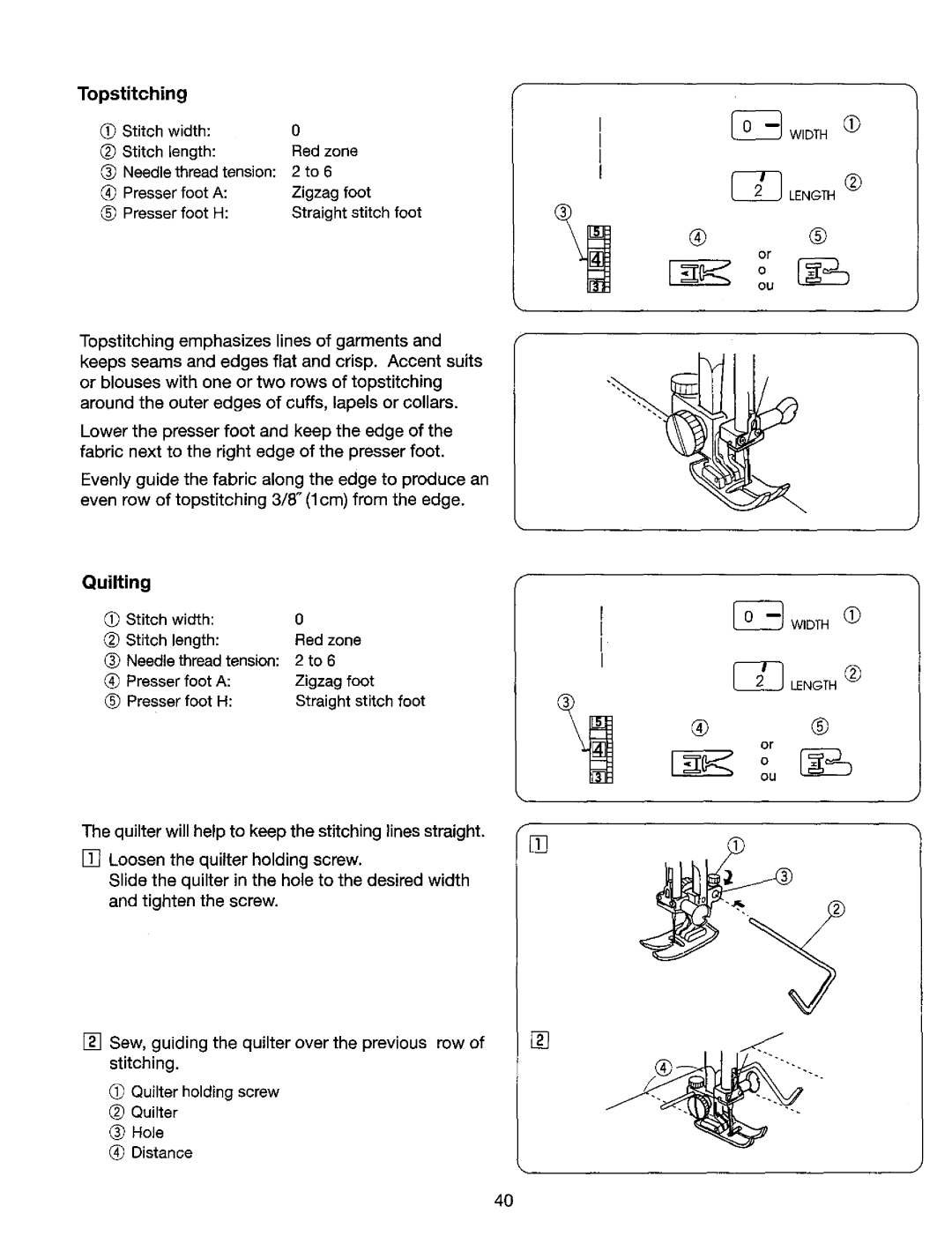 Kenmore 385. 17624, 385. 17620 owner manual Topstitching, Quilting 