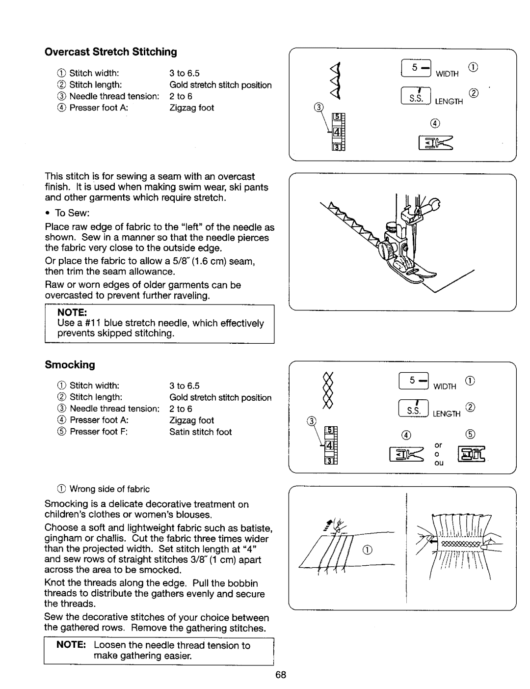 Kenmore 385. 17624, 385. 17620 owner manual Smocking, Stitch width Stitch length 