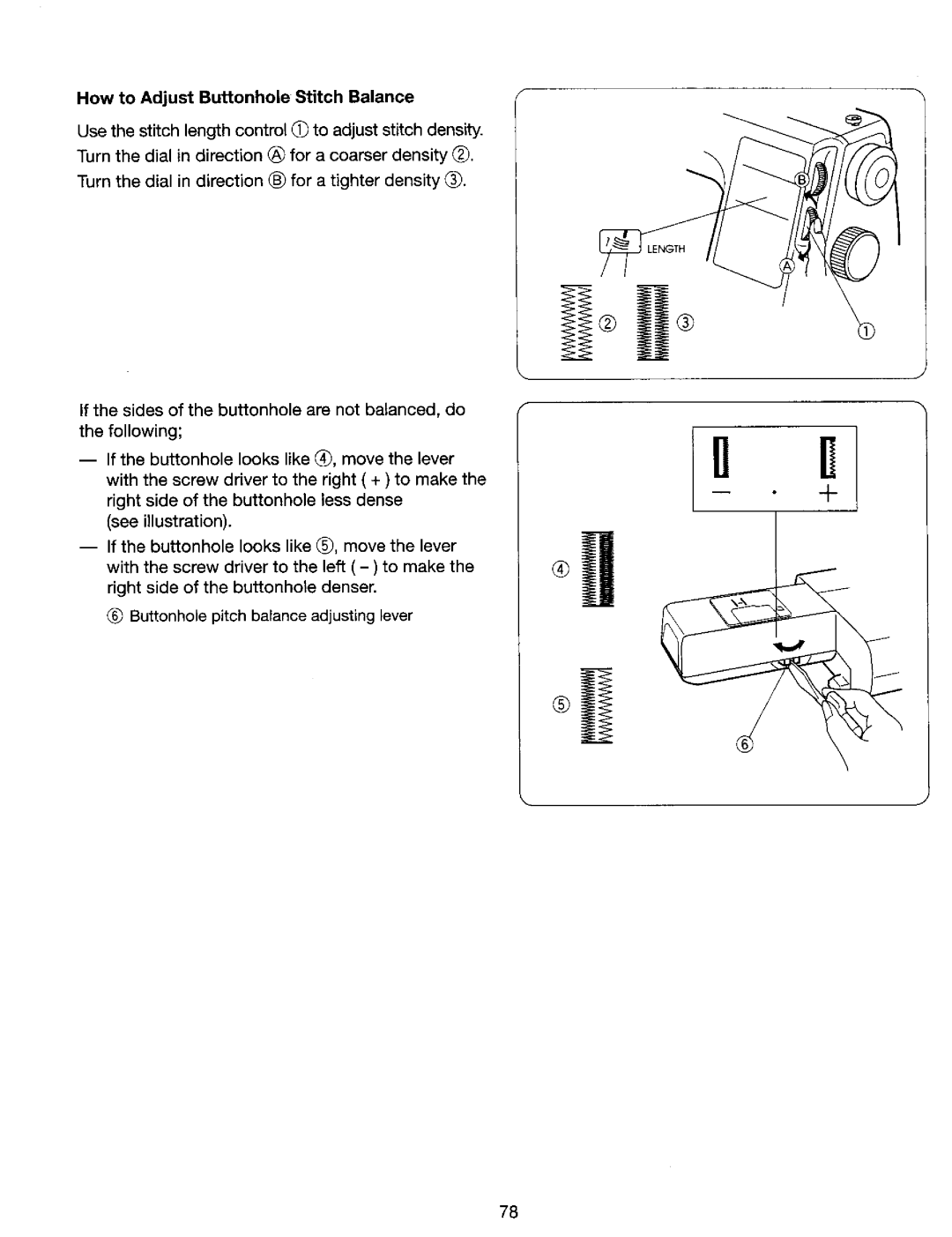 Kenmore 385. 17624, 385. 17620 owner manual How to Adjust Buttonhole Stitch Balance 