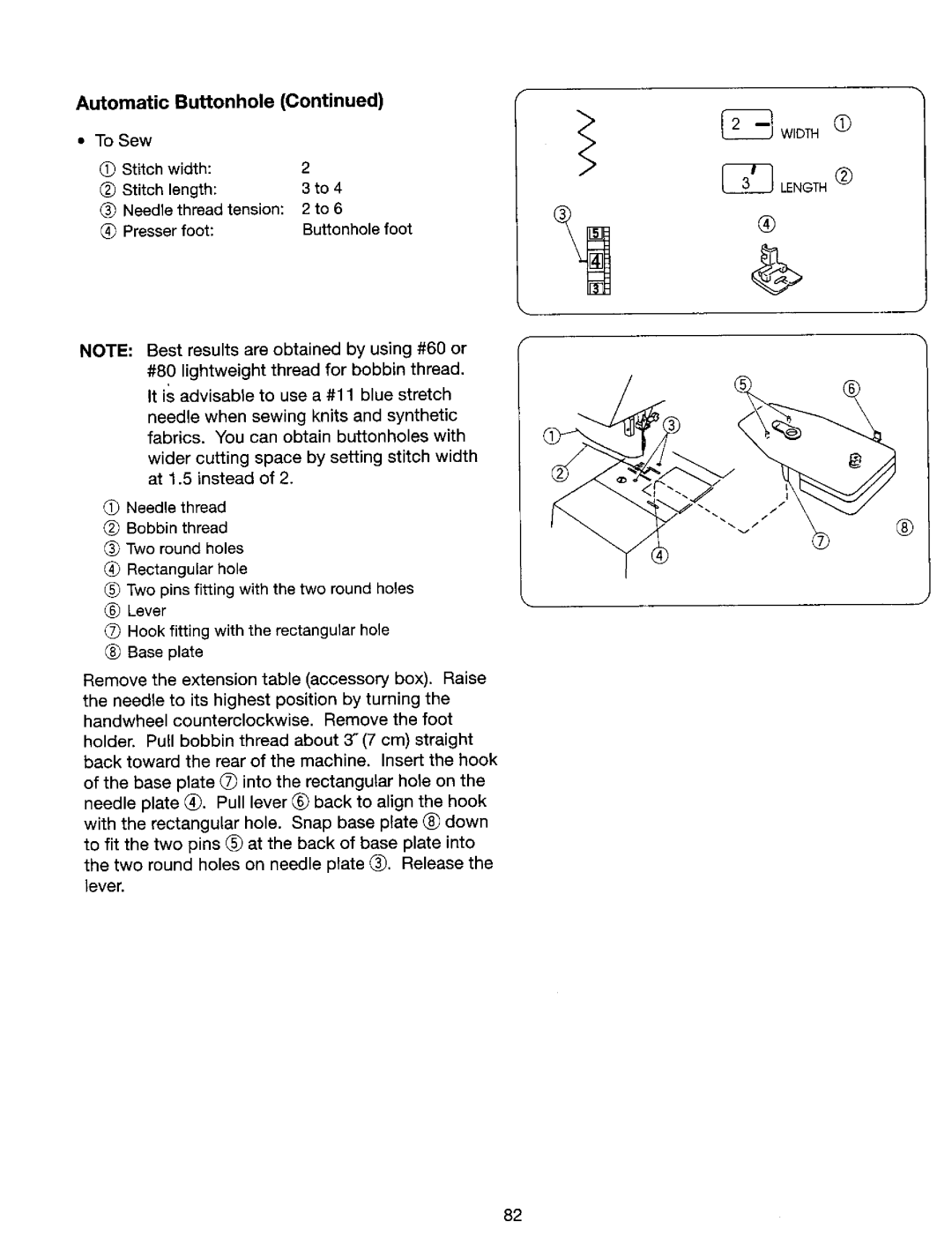 Kenmore 385. 17624, 385. 17620 owner manual Width Length 